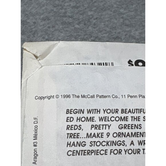 Vintage McCalls Crafts 8432 Christmas Decor Pattern Uncut 1996 - Picture 3 of 5